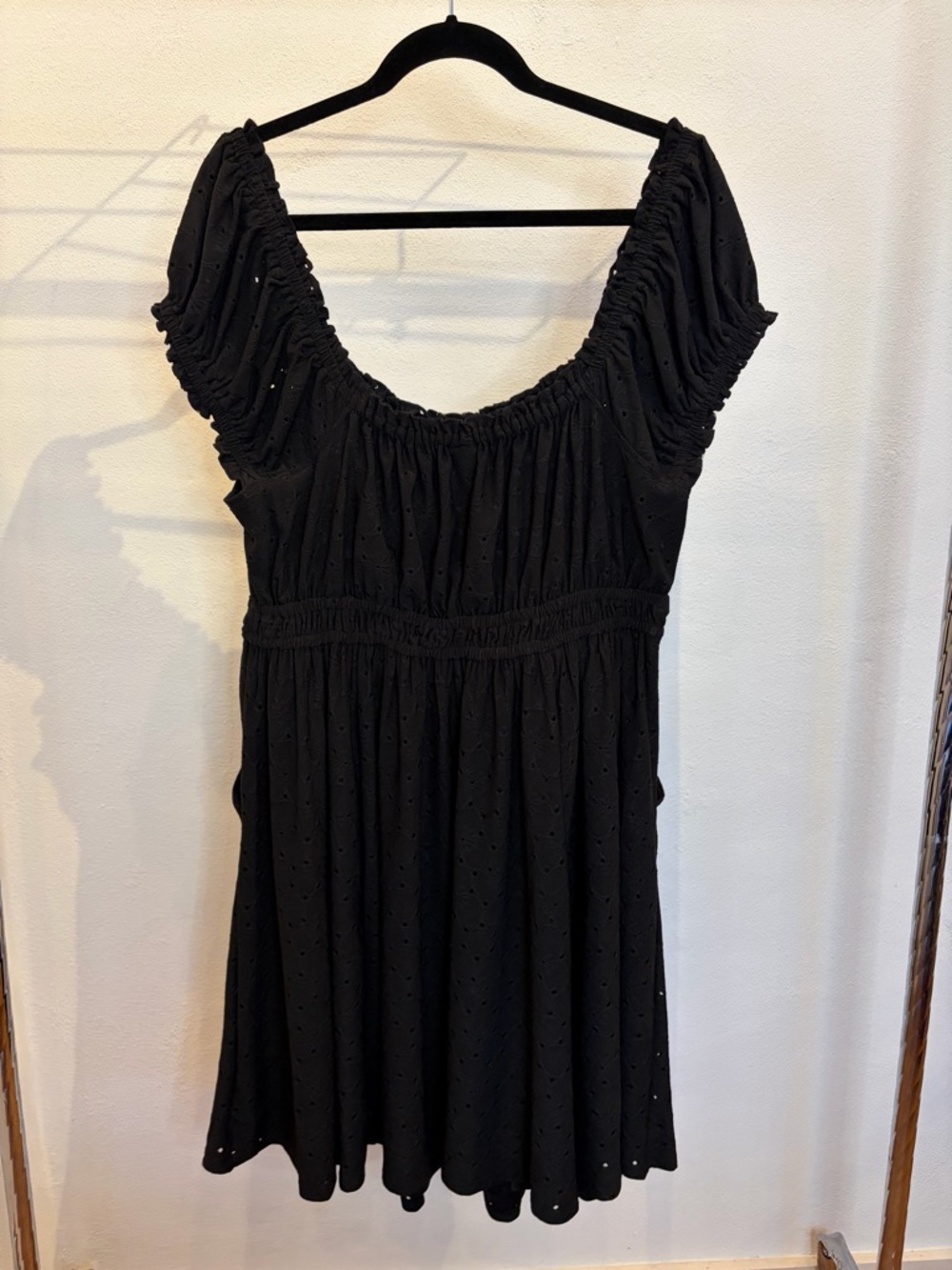 torrid Black Eyelet Smocked Waist Dress - Picture 2 of 6